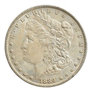USA, Dolar 1884 - Morgan, New Orleans, KM.110, Ag 900, patina
