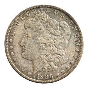 USA, Dolar 1886 - Morgan, Philadelphia, KM.110, Ag 900, patina