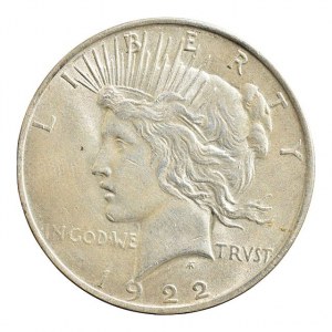 USA, Dolar 1922 - mírový, Philadelphia, KM.150, Ag 900
