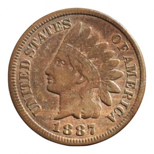USA, 1 cent 1887 - Indián, KM# 90a