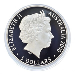 Austrálie, 5 dolar 2000, OH Sydney - Opera v Sydney, KM#815, kapsle