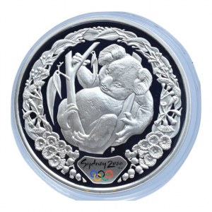 Austrálie, 5 dolar 2000 OH Sydney - Koala, Ag999, 31.635g, kapsle