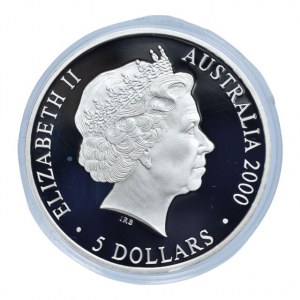 Austrálie, 5 dolar 2000 OH Sydney - Přístav života, Ag999, 31.635g, kapsle