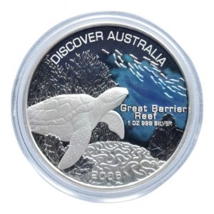 Austrálie, 1 dolar 2006 Oběvte Austrálii - Velký bariérový útes, Ag999, 31.1035g, kapsle, cert., orig.etue