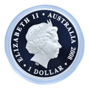 Austrálie, 1 dolar 2008 - 50 years Australian Territory, Ag999, kapsle, cert., orig.etue 31.135g,