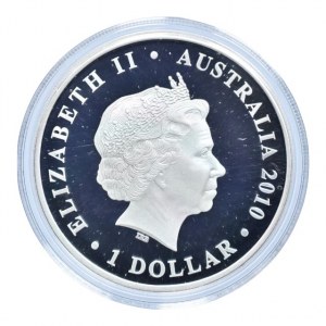 Austrálie, 1 dolar 2010, Tasmania, Ag999, 31.135g, kapsle, cert., orig.etue