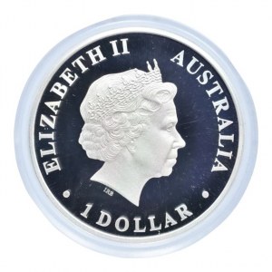 Austrálie, 1 dolar 2010 Australian Antarctic Territory - Husky, Ag999, 31.135g, kapsle, cert., orig.etue