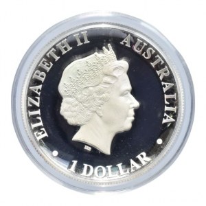 Austrálie, 1 dolar 2011, Kangaroo, Ag999, 31.1035g, 32.6mm, tloušťka 6mm!, kapsle
