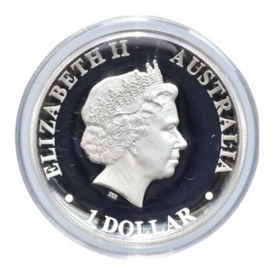 Austrálie, 1 dolar 2012, Kangaroo, Ag999, 31.1035g, 32.6mm, tloušťka 6mm!, kapsle