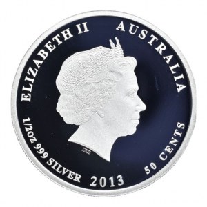 Austrálie, 50 cent 2013 Australian Bush Babies II: Echidna, 15.591g, čtvercová kapsle