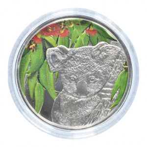 Cook Island, 5 dolar 2011 Koala a Eucalyptus Leaves, Ag925, 25g, kapsle, cert., orig.etue