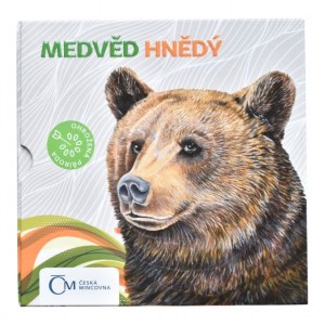 ČR/Niue Island, 1 dolar 2016 - Ohrožená příroda - Medvěd Velký, Ag999, 16g, 34 mm, kolorováno, kapsle, orig.obal