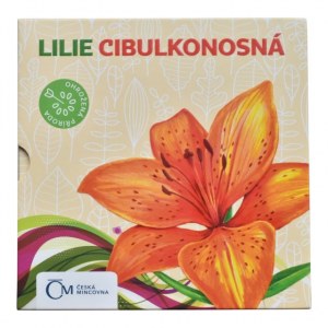 ČR/Niue Island, 1 dolar 2017 - Ohrožená příroda - Lilie Cibulkonosná, Ag999, 16g, 34 mm, kolorováno, kapsle, orig.obal