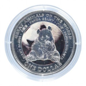 Fiji, 1 dolar 2009 Panda, barevná mince, kapsle