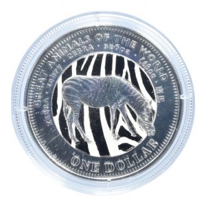 Fiji, 1 dolar 2009 Zebra, barevná mince, kapsle
