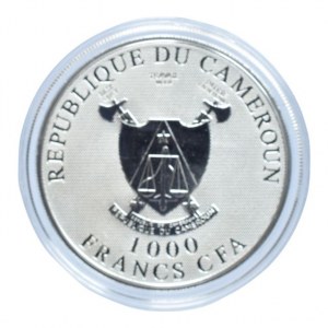 Kamerun, 1000 francs 2010, Motýli lásky - Papillons d'Amour, Ag925, 25.1g, kapsle