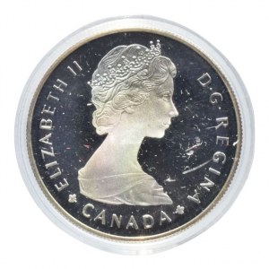 Kanada, 1 dolar 1985, 100. výročí národních parků, Ag500, 23.32g, kapsle