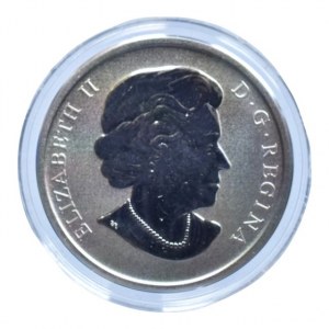 Kanada, 25 cent 2012 Evening Grosbeak, barevná mince, kapsle, cert., orig.etue