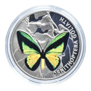Niue, 1 dolar 2012, Ornithoptera Goliath, Ag925, 28.28g, kapsle
