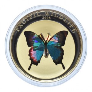 Palau, 5 dolar 2008, Modrý motýl, Ag925, 25g, kapsle