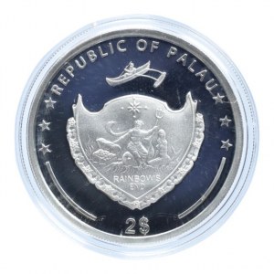 Palau, 2 dolar 2010, Pouštní saranče, Ag925, 15.5g kapsle