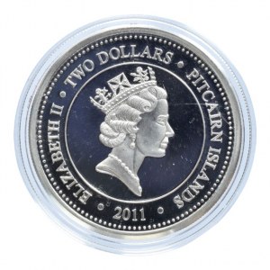Pitcairnovy ostrovy, 2 dolar 2011, Chrysaora Achlyos, Ag925, 15.5g, kapsle