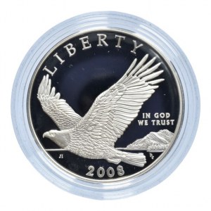 USA, 1 dolar 2008 Bald Eagle, Ag900, 26.73g, kapsle, orog.etue