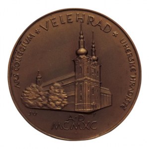 Úprka, J., Jan Pavel II. / Velehrad. Bz 60 mm, 1990, 87,52 g, r. 1990, sign., ARS Collegium Uherské Hradiště