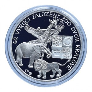 Wichnerová M., - AR medaile 2006 - 60. výročí založení ZOO Dvůr Králové, Ag 999, 34 mm, 16 g, kapsle, etue, certifikát