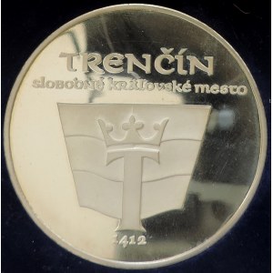 Trenčín - královské město 1997, AR 58,7g/50mm 925/1000, sign. Ronai, etue