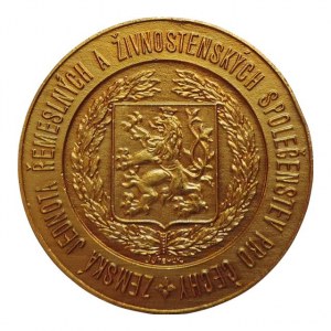 AE medaile nedatovaná ČSR 1918-1939, sign. J.Stehlík Uznání práci a zásluh Zemská jednota řemeslných a živnostenských společenstev pro Čechy