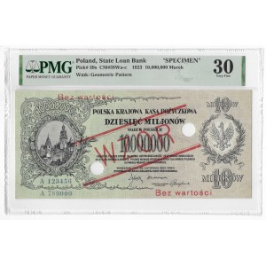 10 million Polish marks 1923, series A - MODEL - PMG 30