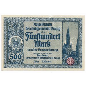 Gdaňsk, 500 marek 1922 - krásná