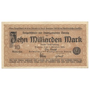 Gdaňsk, 10 miliard marek 1923 - nečíslováno
