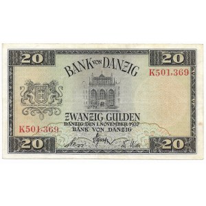 Danzig, 20 Gulden 1937, Serie K