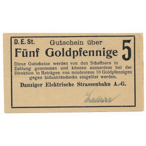 Danzig, (Danziger Elektrische Strassenbahn A.-G.), 5 Goldpfennige