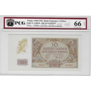 10 zlatých 1940, série L. - PCG 66 EPQ