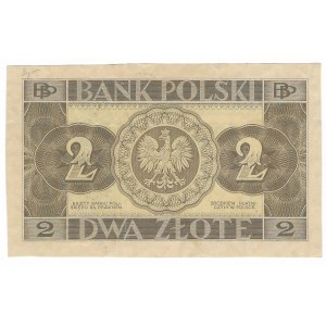 2 Zloty 1936 - ohne Serie und Nummerierung und ohne Unterdruck