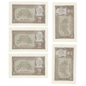2 gold 1941, AE series - 5 consecutive issues