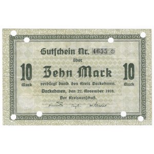 Ostpreußen (Darkehmen), 10 Mark 1918 - selten