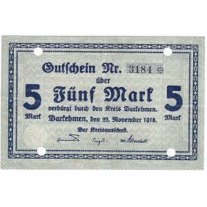 Ostpreußen (Darkehmen), 5 Mark 1918