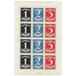 Waldenburg (Waldenburg), Blatt 4x 1, 2 und 5 pfg 1921