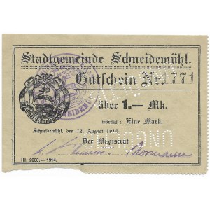 Saw (Schneidemuhl), 1 značka 1914 - dvakrát zrušeno
