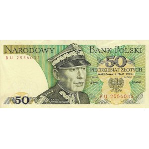 50 złotych 1975, seria BU