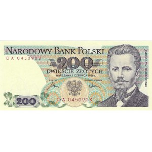 200 złotych 1986, seria DA