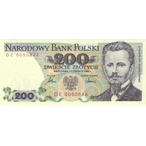 200 złotych 1986, seria DE