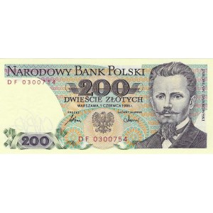200 złotych 1986, seria DF