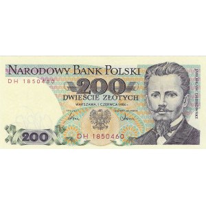 200 złotych 1986, seria DH