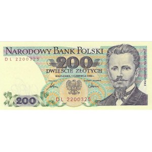 200 złotych 1986, seria DL