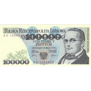 100.000 złotych 1990, seria AG